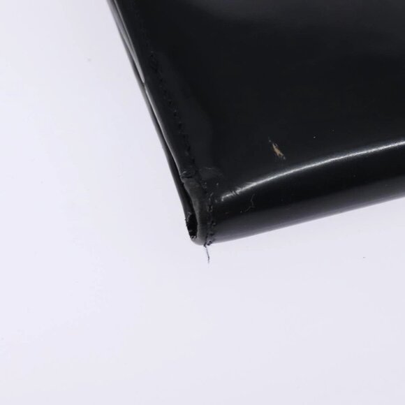 GUCCI Bifold Wallet Enamel Black Gold 035 2184 1909 0 Auth am8936 - Picture 9 of 16